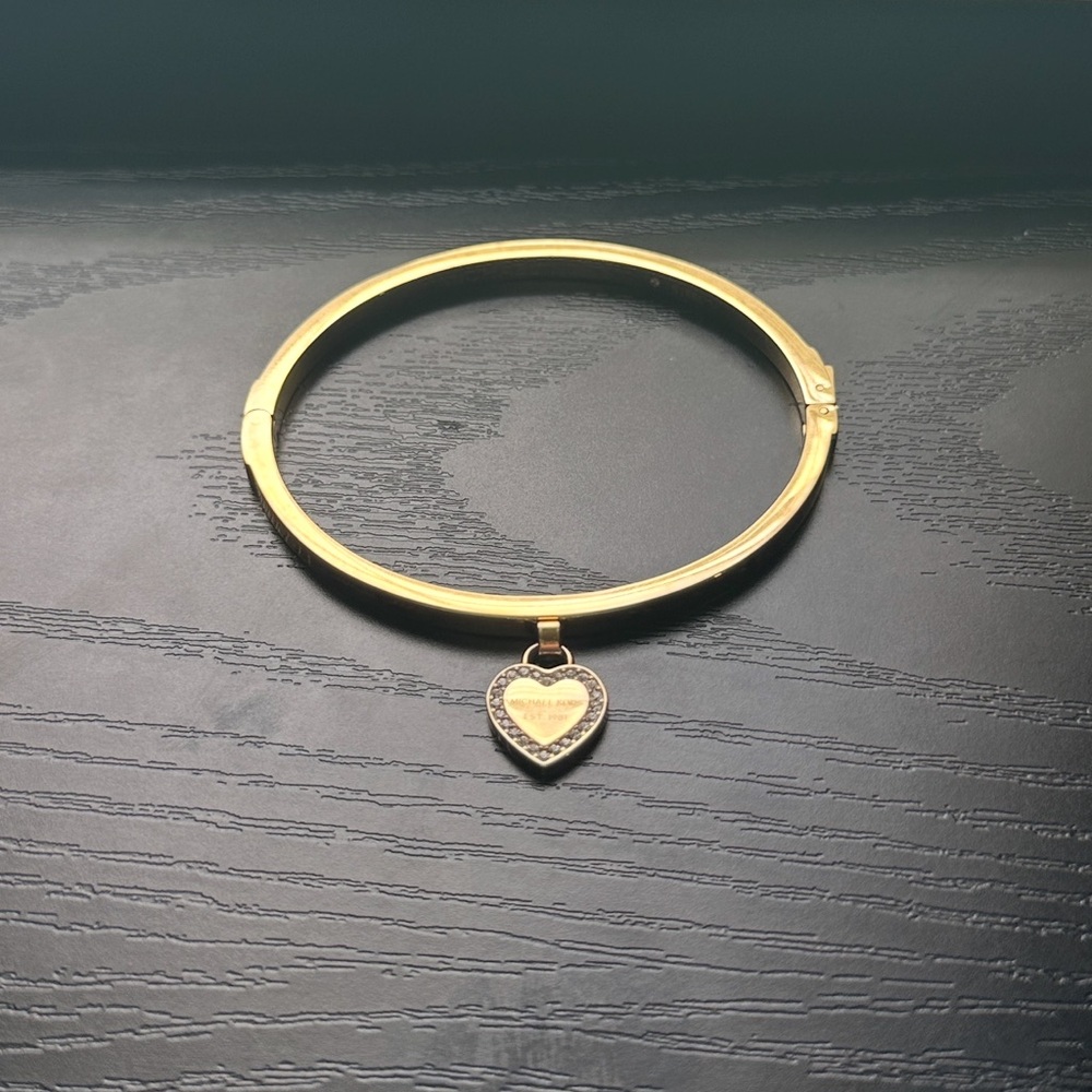 Michael Kors Gold Heart Charm Bracelet